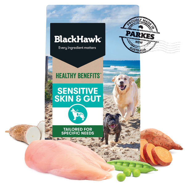 BLACK HAWK HEALTHY BENEFITS SENSITIVE SKIN & GUT DOG FOOD