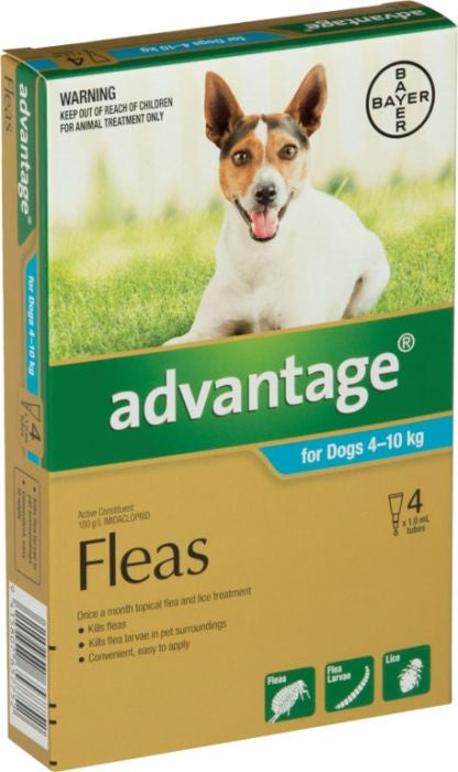 Advantage Flea Treatment For Dogs 4-10kg - 4 Pack