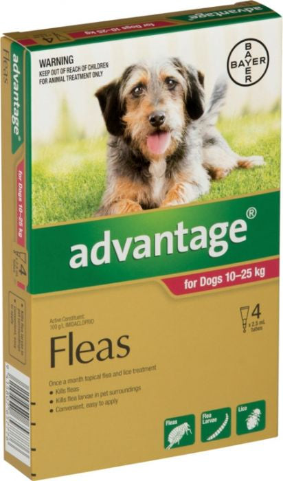 Advantage Flea Treatment For Dogs 10-25kg - 4 Pack