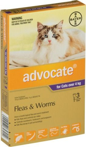 Advocate Flea Treatment For Cats Over 4kg - 3 Pack