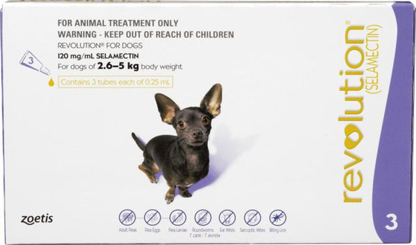 Revolution Flea Treatment For Dogs 2.6-5kg - 3 Pack